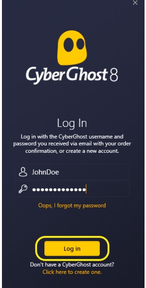 CyberGhostVPN app